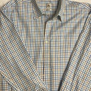 Peter Millar Men's Long Sleeve Plaid Button-Up Cotton Shirt Size XL